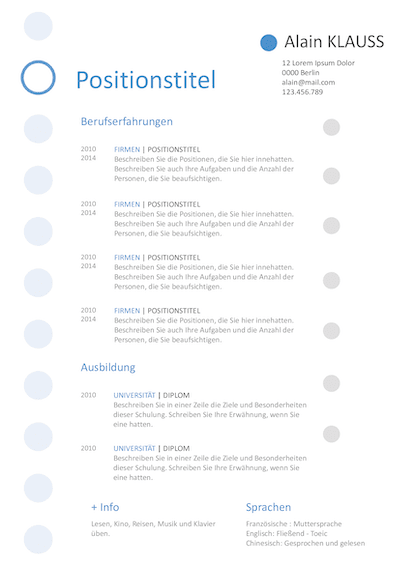 Lebenslauf zum Herunterladen